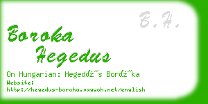 boroka hegedus business card